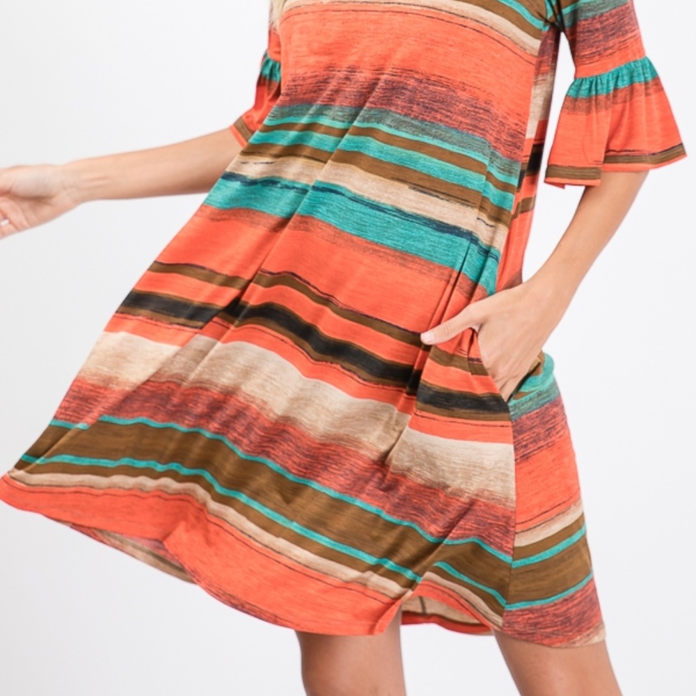 Multi Color Stripe Dress - Picture 6 of 8